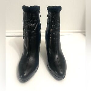 Black Leather Ankle Boots